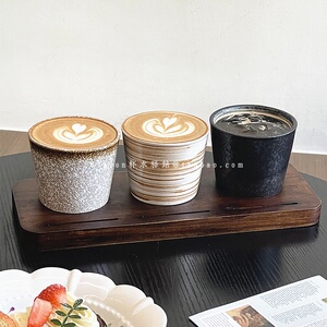 复古风咖啡杯陶瓷刷釉品茗杯
