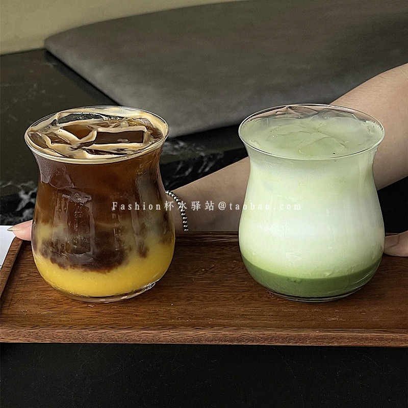 郁金香造型复古拉花杯喝水杯