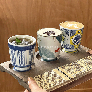 一豆三喝带孔木托盘套装陶瓷拿铁杯咖啡杯冷萃杯Dirty澳白咖啡杯