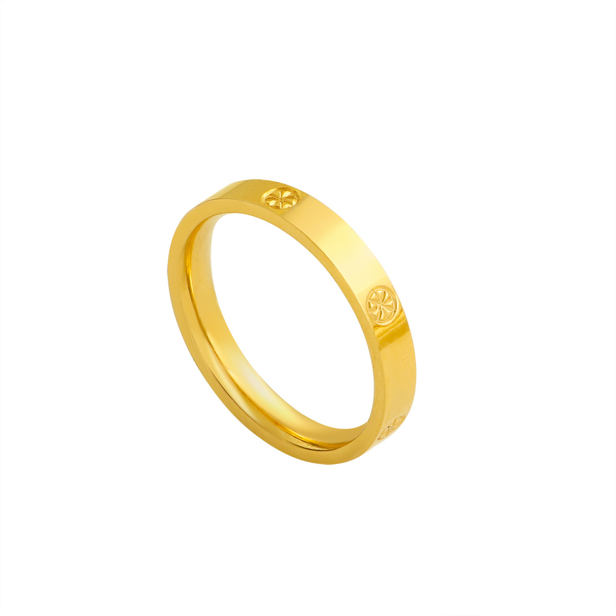 国风金色不掉色钛钢戒指