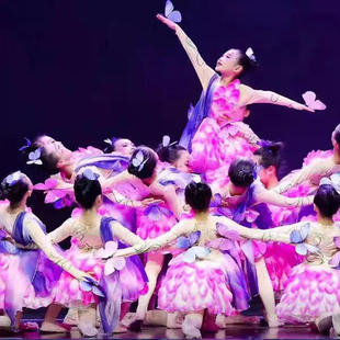晓春飞蝶演出服彩蝶飞少儿群舞梦蝶飞舞蝴蝶舞蹈道具元旦表演服装