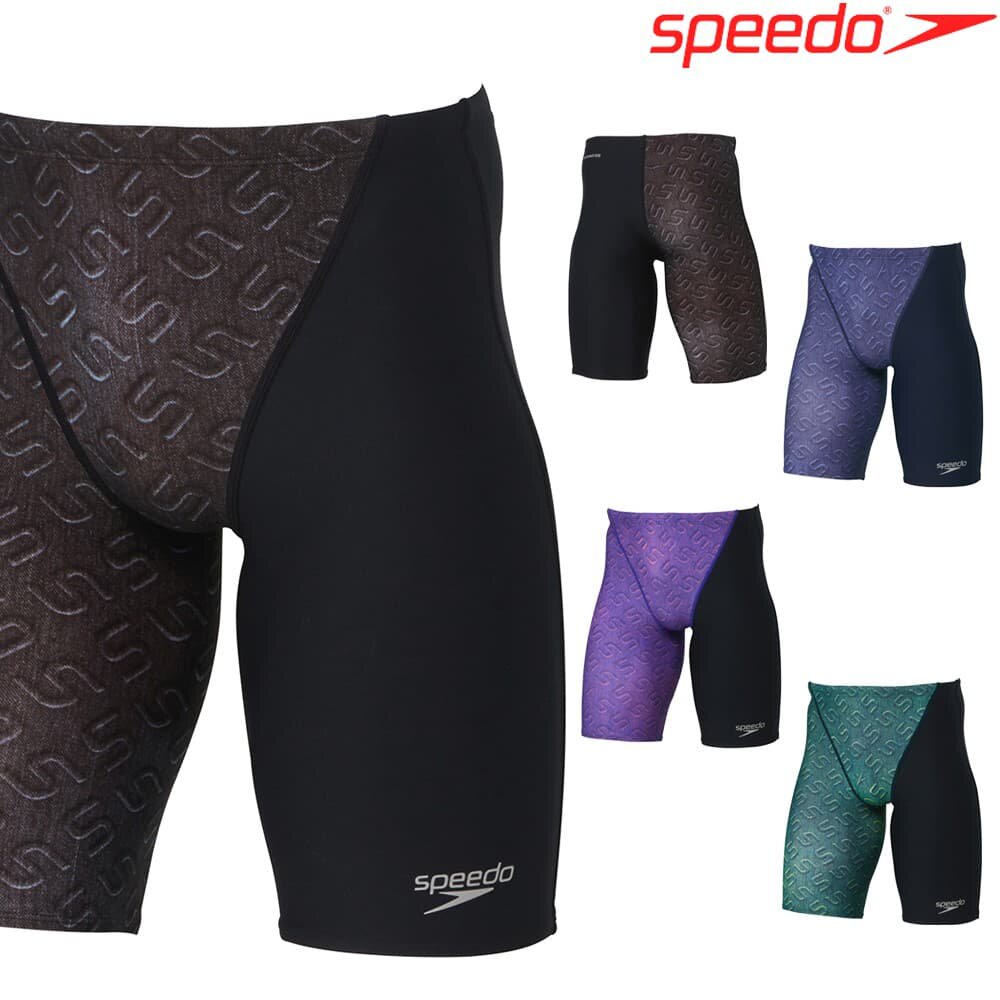 日本代购speedo速比涛24新款五分平角泳裤男训练耐穿运动游泳裤