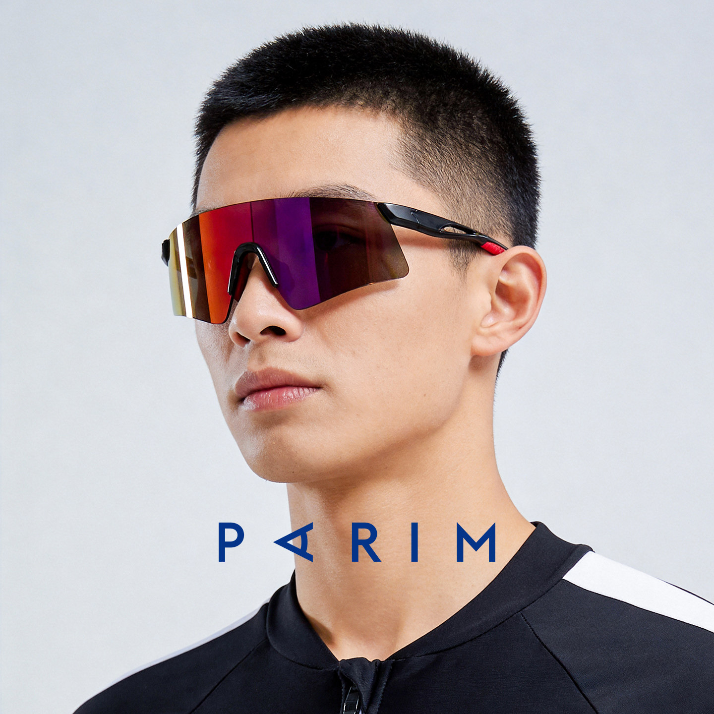 派丽蒙骑行登山镜女防紫外线抗冲击墨镜男款黑红镀膜运动太阳镜