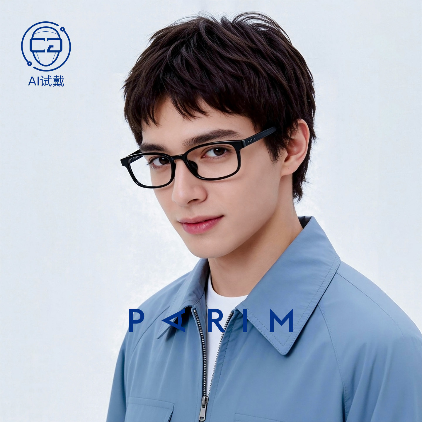 眼镜框男方形眼镜架时尚简约派丽蒙可配镜片商务全框近视镜84018