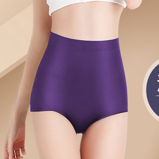 加大码女士内裤冰丝高腰无痕产后收腹提臀一片式三角裤头妈妈瘦身