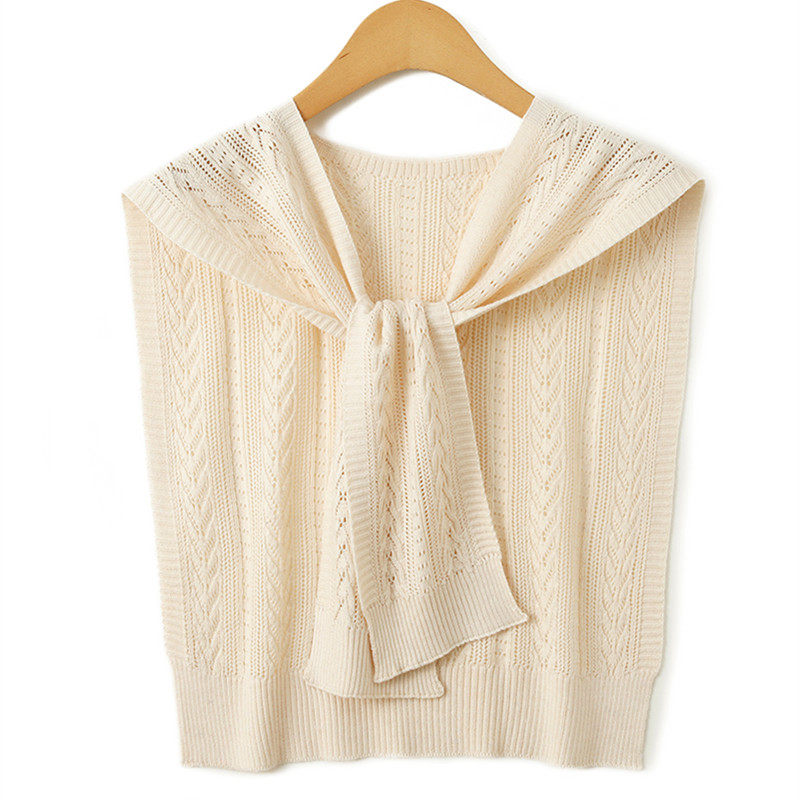 麦穗外搭小披肩坎肩针织羊毛线空调衬衫女薄保暖护颈围脖搭肩百搭