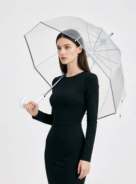 英国女王同款Totes鸟笼透明雨伞QueenB拱形晴雨两用网红爆款伞