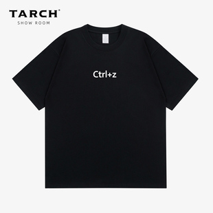 TARCH 人生撤销键搞笑幽默情侣款纯棉短袖T恤男女百搭款