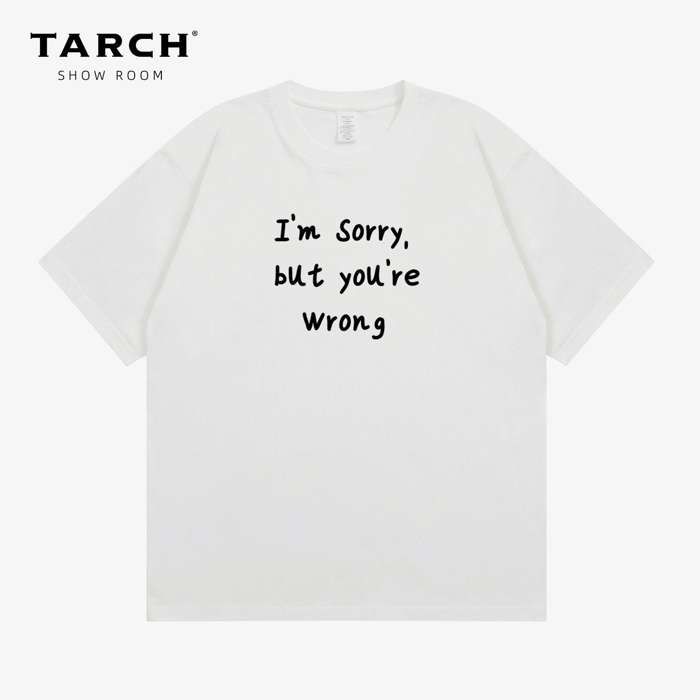 TARCHyou're wrong情侣款纯棉短袖T恤