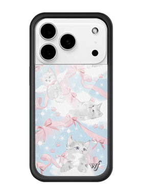 Wildflow Kitten Around可爱喵咪蝴蝶小马壳适用苹果17Pro新iphone16/15/14/13/12/Pro/Max艺术防摔手机壳