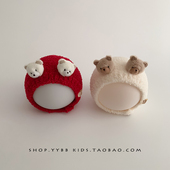 婴儿帽子秋冬季 保暖加厚针织毛线帽男女宝宝小月龄可爱卡通护耳帽