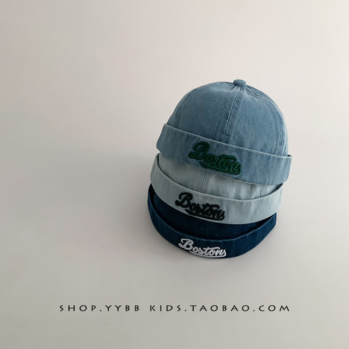 韩系潮流儿童帽子春秋薄款遮阳防晒地主帽男女童宝宝夏季瓜皮帽