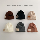 韩版 保暖加厚针织毛线帽男女宝宝护耳套头帽潮 字母儿童帽子秋冬季