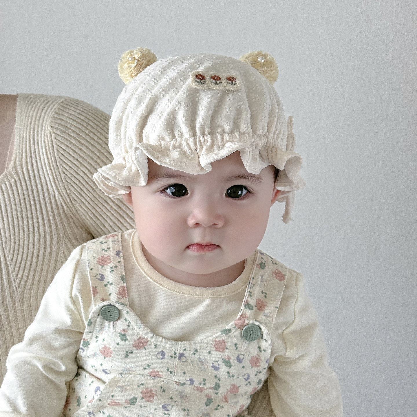 婴幼儿帽子秋冬款保暖松紧渔夫胎帽男孩女宝宝纯棉防风小月龄盆帽