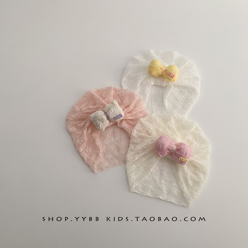 婴幼儿帽子春夏季薄款透气护囟门印度帽女宝宝甜美可爱小月龄胎帽