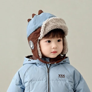 宝宝帽子秋冬季保暖加厚羊羔绒雷锋护耳帽男女儿童防风韩版飞行帽