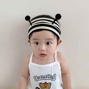 宝宝发带男孩护头囟门女童发箍可爱超萌新生儿儿童头饰囟门帽纯棉