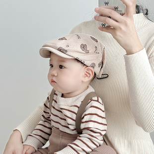 宝宝帽子秋冬季防风韩版小熊鸭舌贝雷帽男女童保暖遮阳前进帽春款