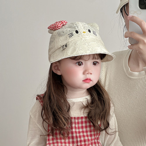 女宝宝可爱遮阳帽子春秋薄款防晒透气大帽檐鸭舌帽儿童夏季棒球帽