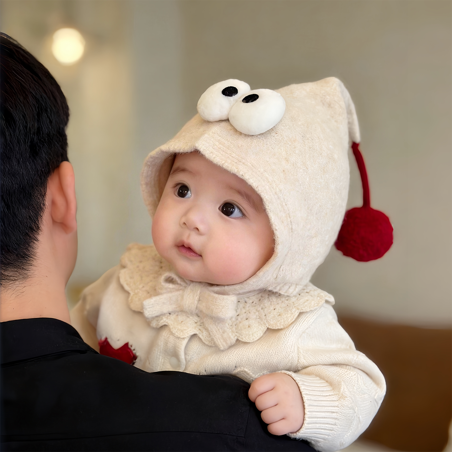 ins韩系婴儿帽子秋冬季保暖加厚针织护耳帽男女宝宝小月龄毛线帽