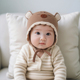 婴幼儿帽子秋冬季 保暖加厚针织毛线帽男女宝宝小月龄防风护耳胎帽