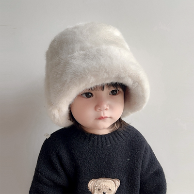 洋气冬款毛绒帽渔夫帽