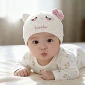 新生帽子春秋薄款 护囟门胎帽女宝宝小月龄防风套头婴儿纯棉帽夏季