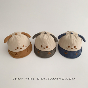 宝宝帽子秋冬季防风保暖大帽檐鸭舌帽男童女童可爱超萌春天棒球帽