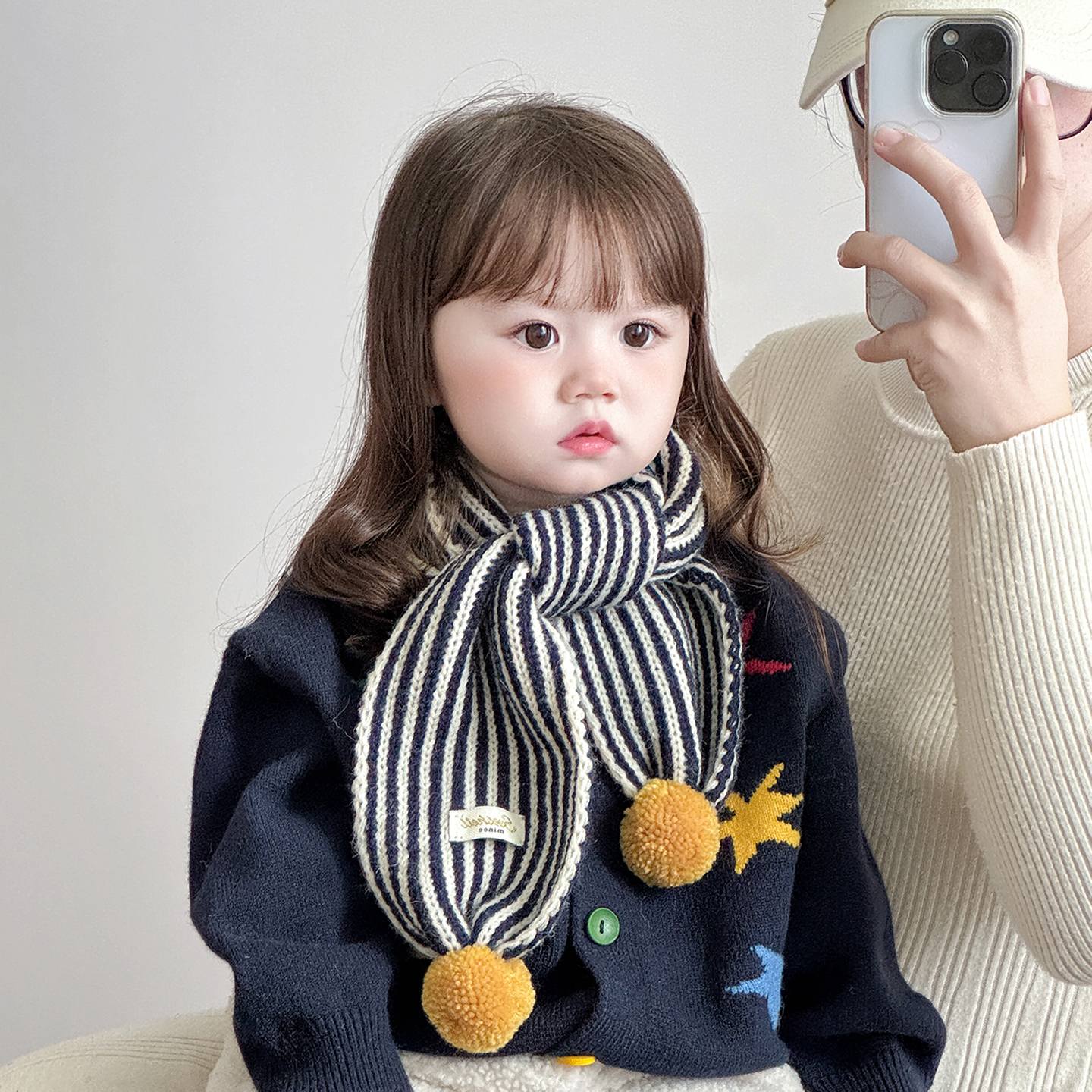 儿童围巾秋冬季保暖韩版条纹