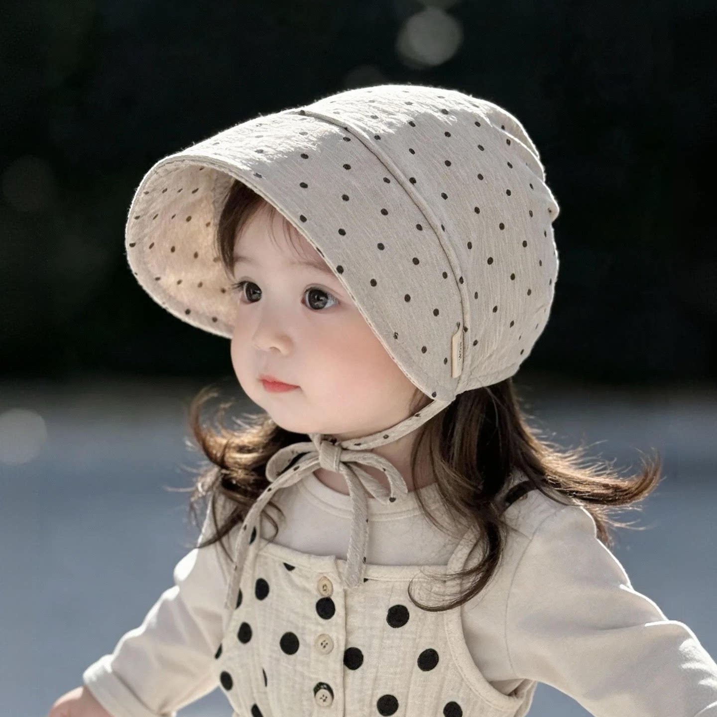 ins婴儿遮阳帽子春秋薄款大帽檐宫廷帽女宝宝小月龄夏天防晒胎帽