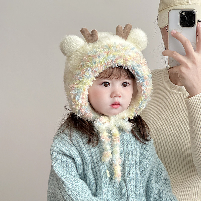 儿童帽子围巾一体帽秋冬季保暖防风护耳毛绒帽男女宝宝围巾两件套,童装/婴儿装/亲子装,帽子,淘宝优惠券,粉丝福利购,淘宝优惠卷