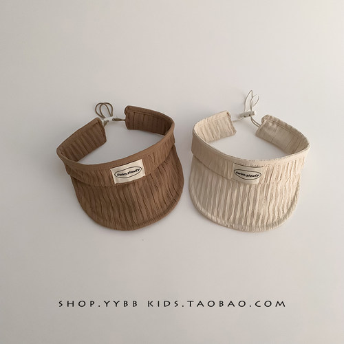 ins儿童帽子夏季薄款遮阳防晒空顶鸭舌帽男女宝宝大帽檐太阳帽潮