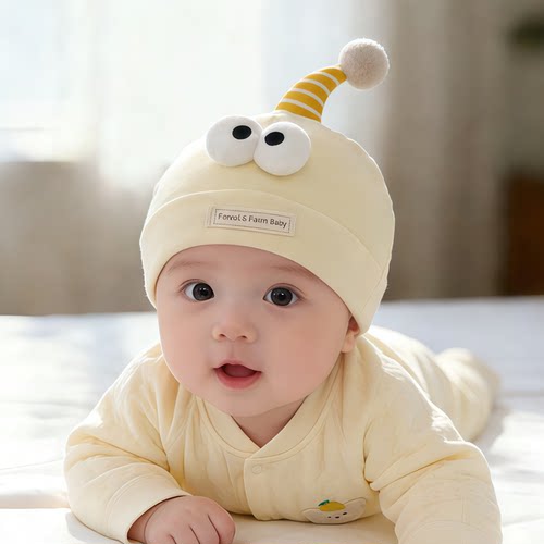 新生儿帽子春秋薄款护囟门胎帽男女宝宝小月龄防风套头婴儿纯棉帽