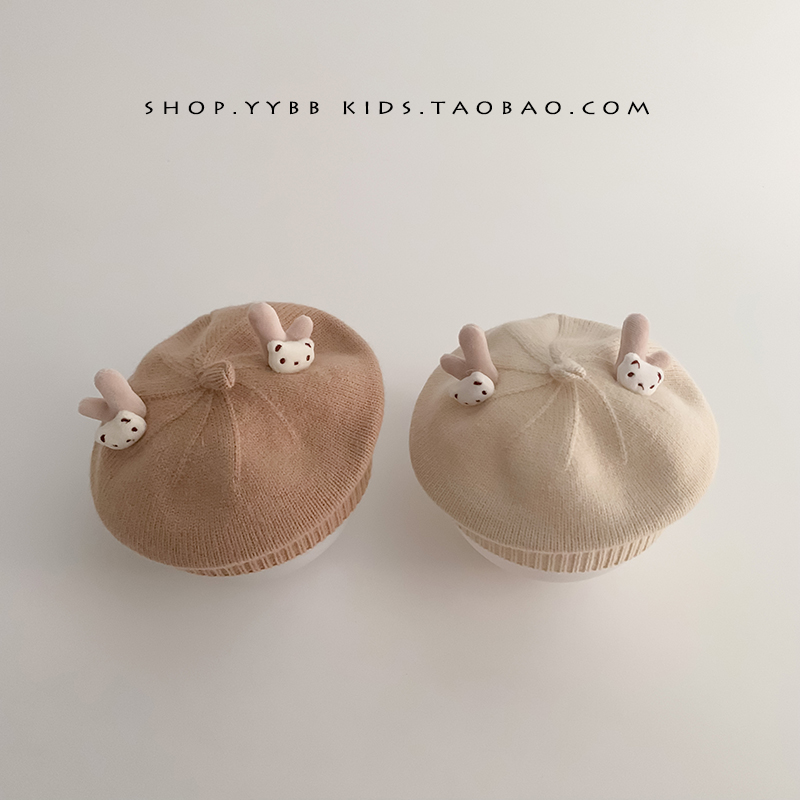 男女宝宝可爱卡通毛线帽贝雷帽