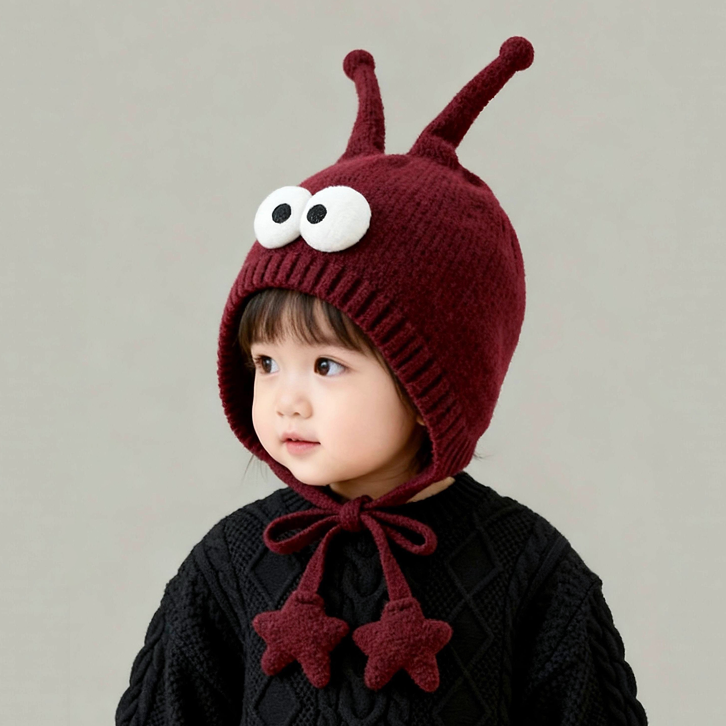 韩系儿童帽子秋冬季保暖加厚针织护耳帽男孩女宝宝可爱防风毛线帽