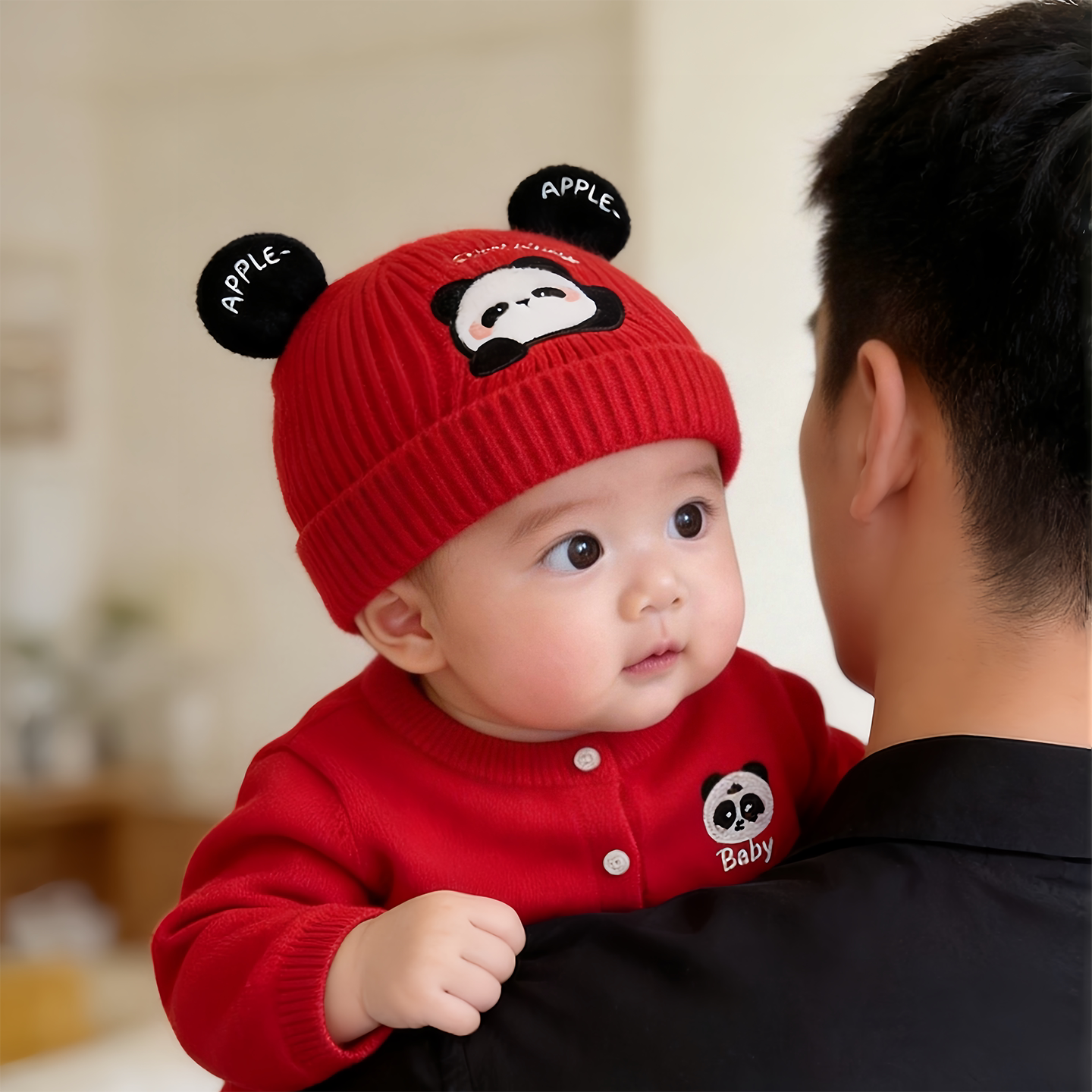 婴幼儿帽子秋冬季保暖加厚针织套头胎帽男女宝宝小月龄新生毛线帽