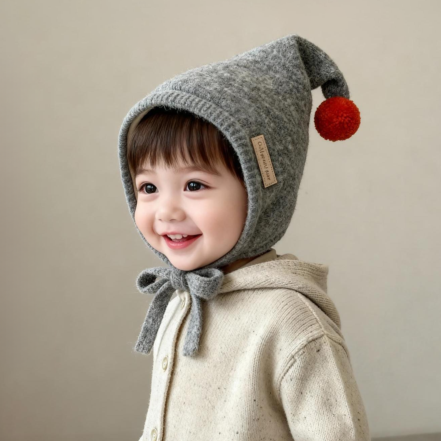 儿童帽子秋冬季保暖加厚韩版可爱尖尖毛线帽男孩女宝宝防风护耳帽