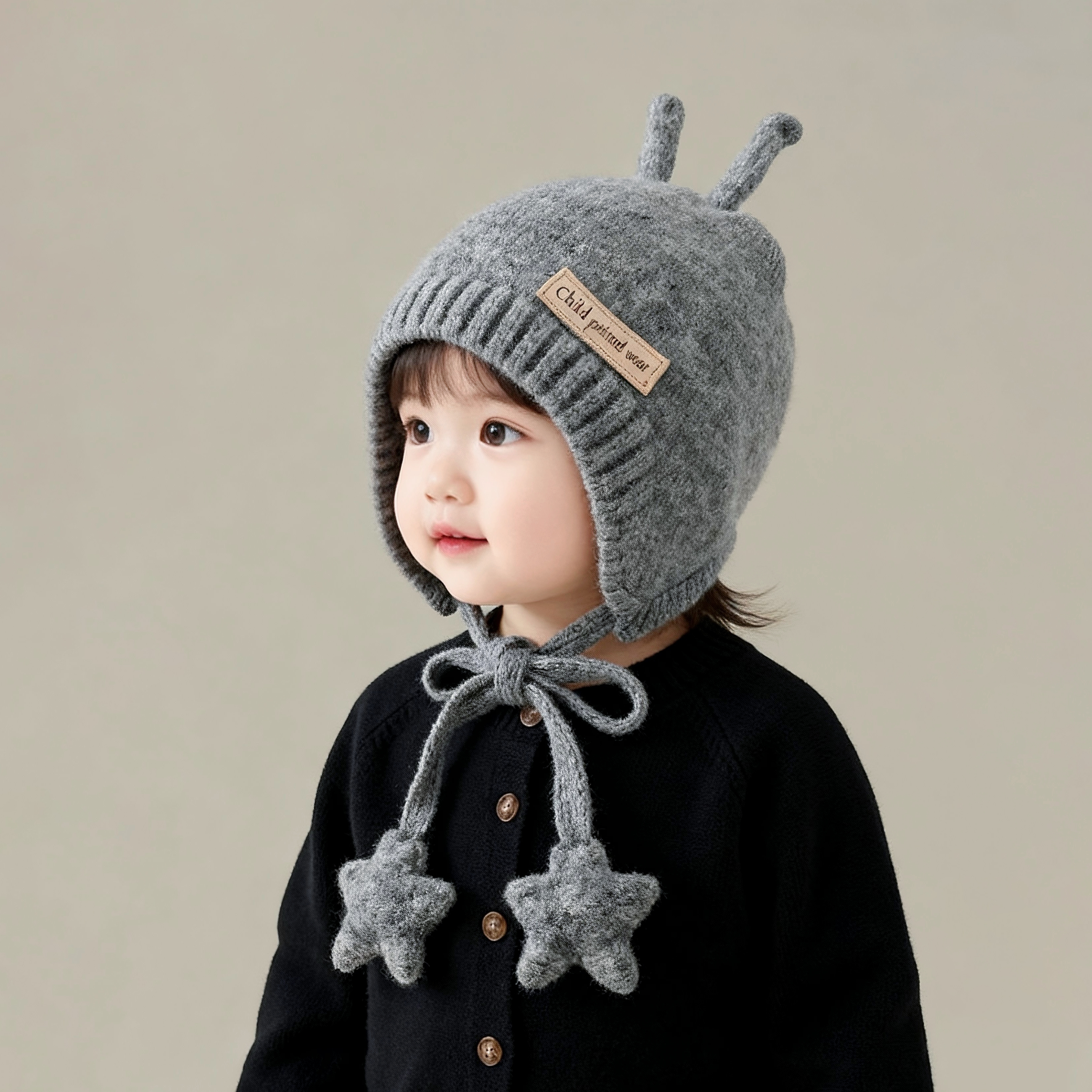 卡通儿童帽子秋冬季保暖加厚针织护耳帽男婴女宝宝防风可爱毛线帽