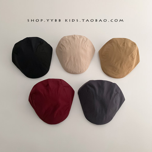 潮流简约儿童帽子春秋薄款遮阳防晒贝雷帽男女宝宝可反戴前进帽夏