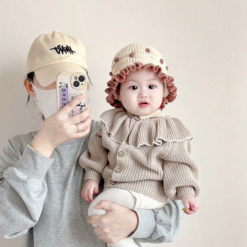 婴儿帽子秋冬季女宝宝花边可爱超萌冬天公主帽女童护耳针织毛线帽,童装/婴儿装/亲子装,帽子,淘宝优惠券,粉丝福利购,淘宝优惠卷
