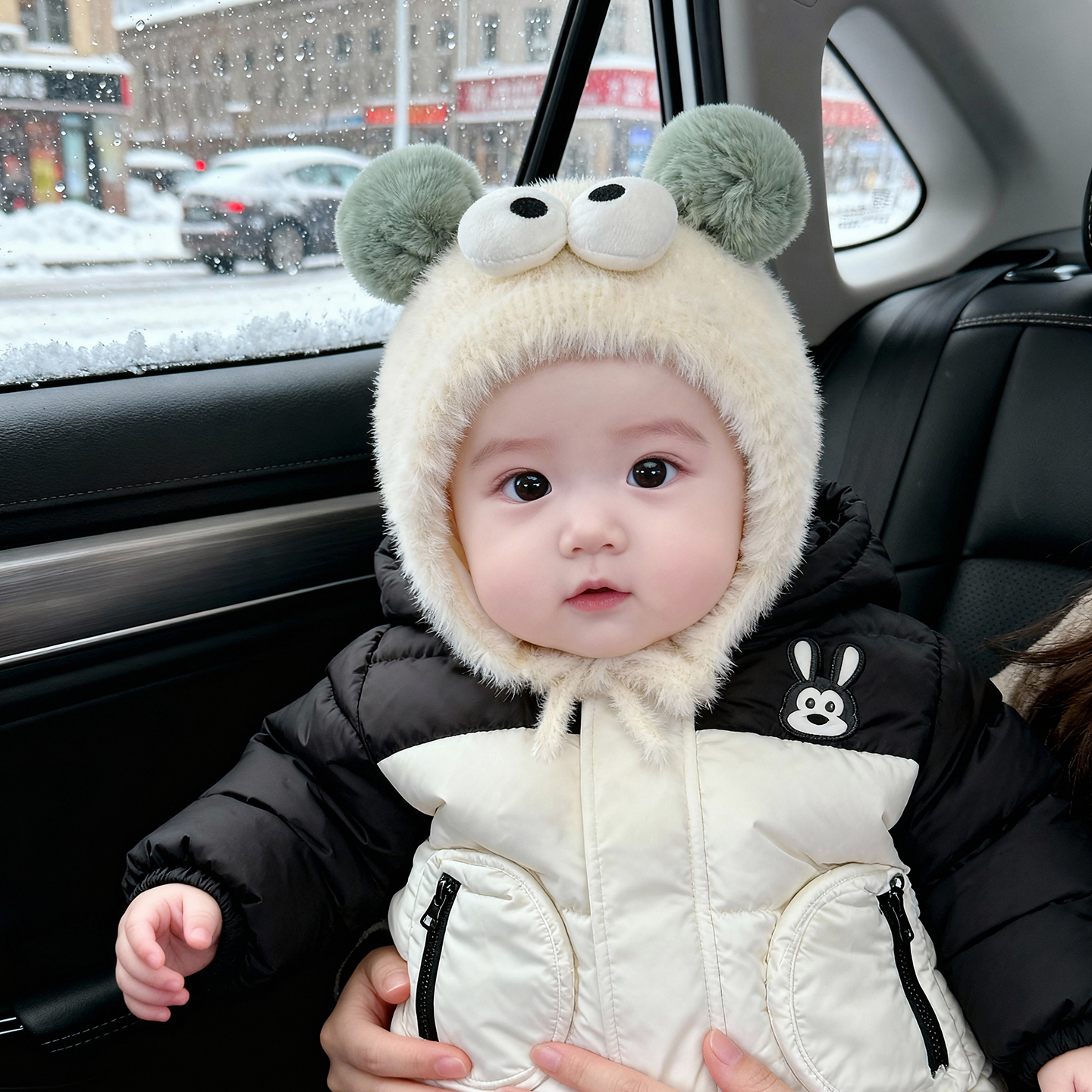 儿童帽子秋冬季保暖加厚针织护耳毛绒帽男婴女宝宝可爱防风毛线帽