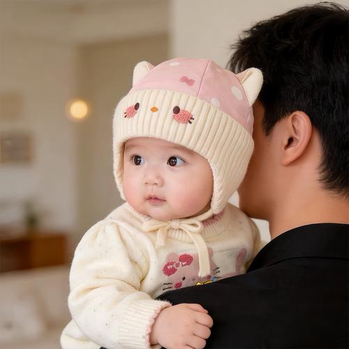 儿童帽子秋冬季保暖可爱加厚毛绒毛线帽男女宝宝防风护耳雷锋帽潮