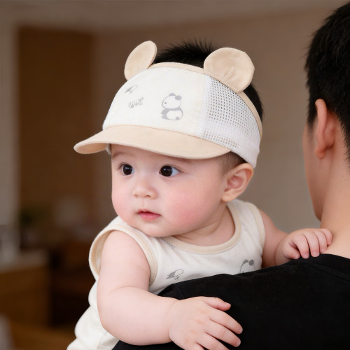 婴幼儿夏季薄款护囟门居家帽男孩女宝宝新生儿小月龄纯棉空顶胎帽