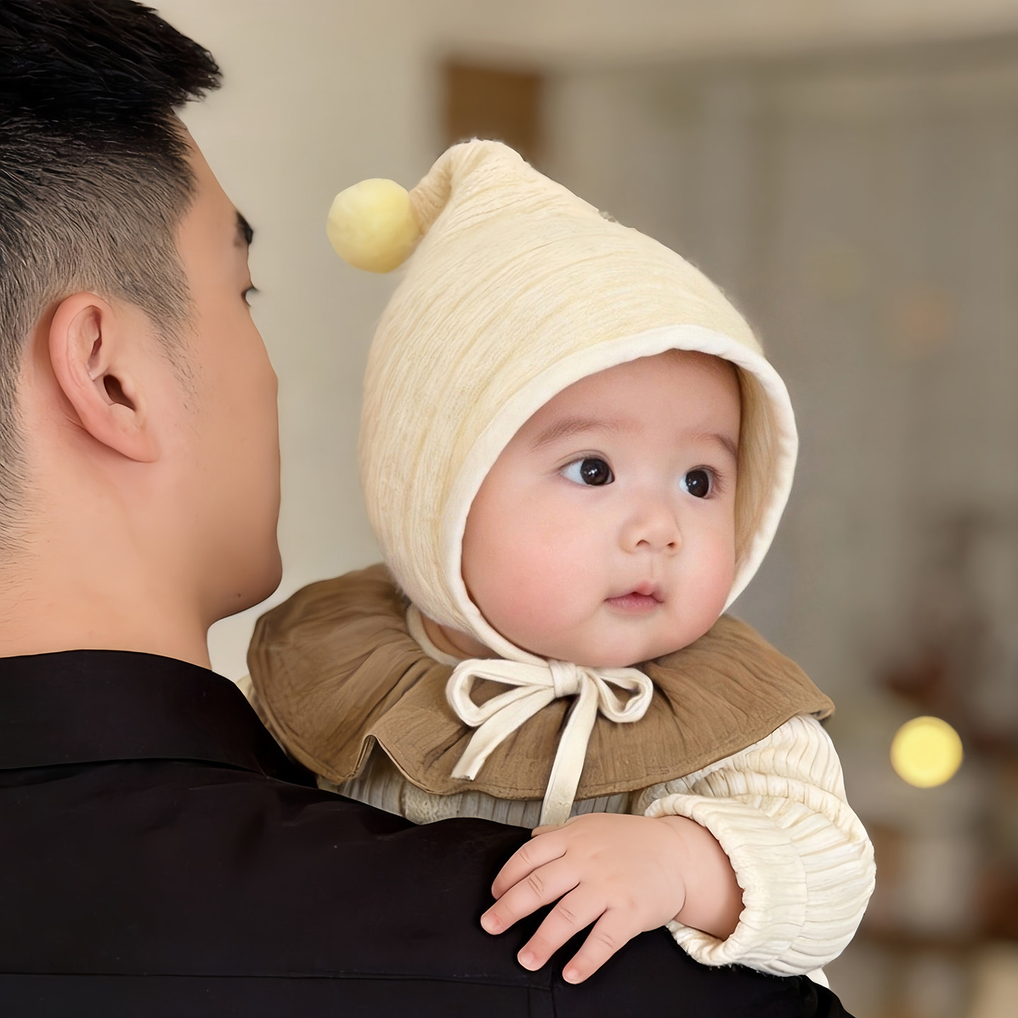 婴儿帽子秋冬款保暖防风护耳包头囟门帽男女宝宝小月龄精灵胎帽潮