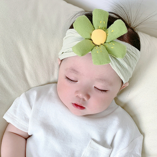 薄款 婴儿帽子夏季 男女宝宝新生儿发带可爱超萌洋气护囱门空顶发饰