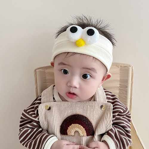 春秋囟门帽发带新生儿满月囟门帽