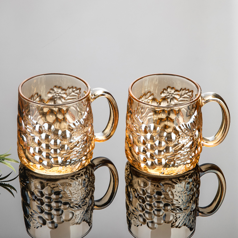 加厚轻奢啤酒杯高颜值精酿扎啤杯水晶玻璃杯家用待客茶杯喝水杯子