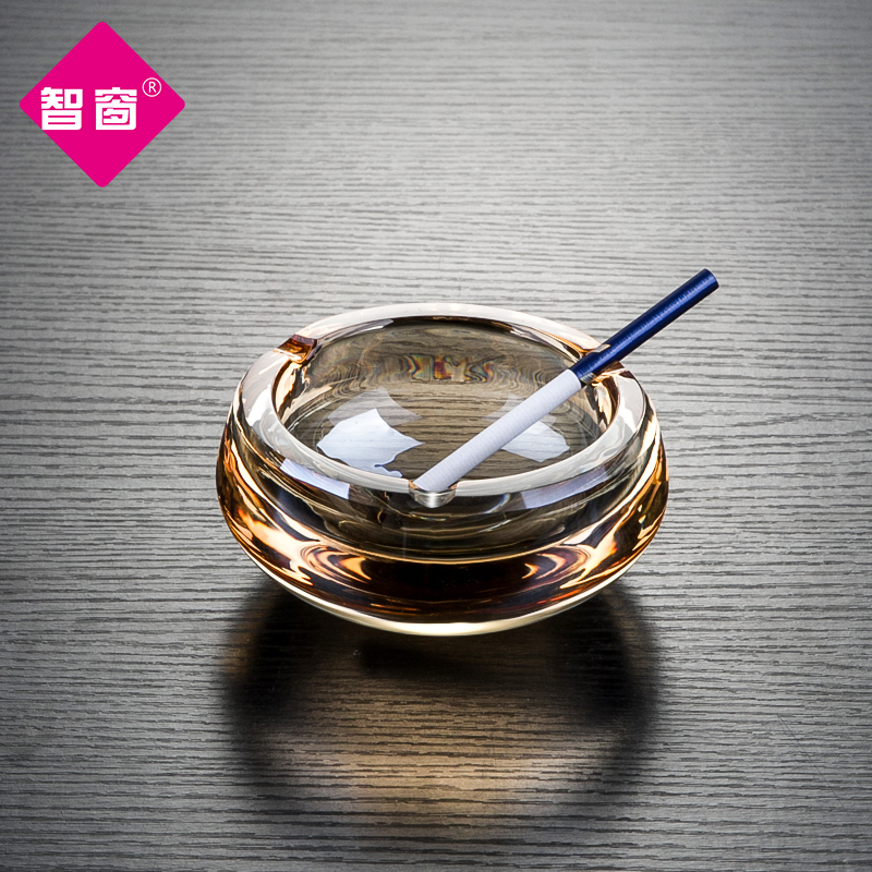高级感小号水晶玻璃烟灰缸创意家用客厅酒店办公室烟缸父亲节礼物