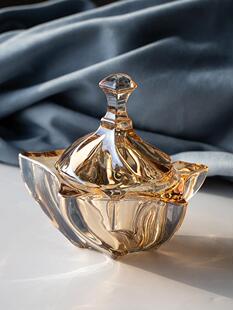 创意带盖水晶玻璃烟灰缸办公室客厅烟缸欧式个性特大号家用防飞灰