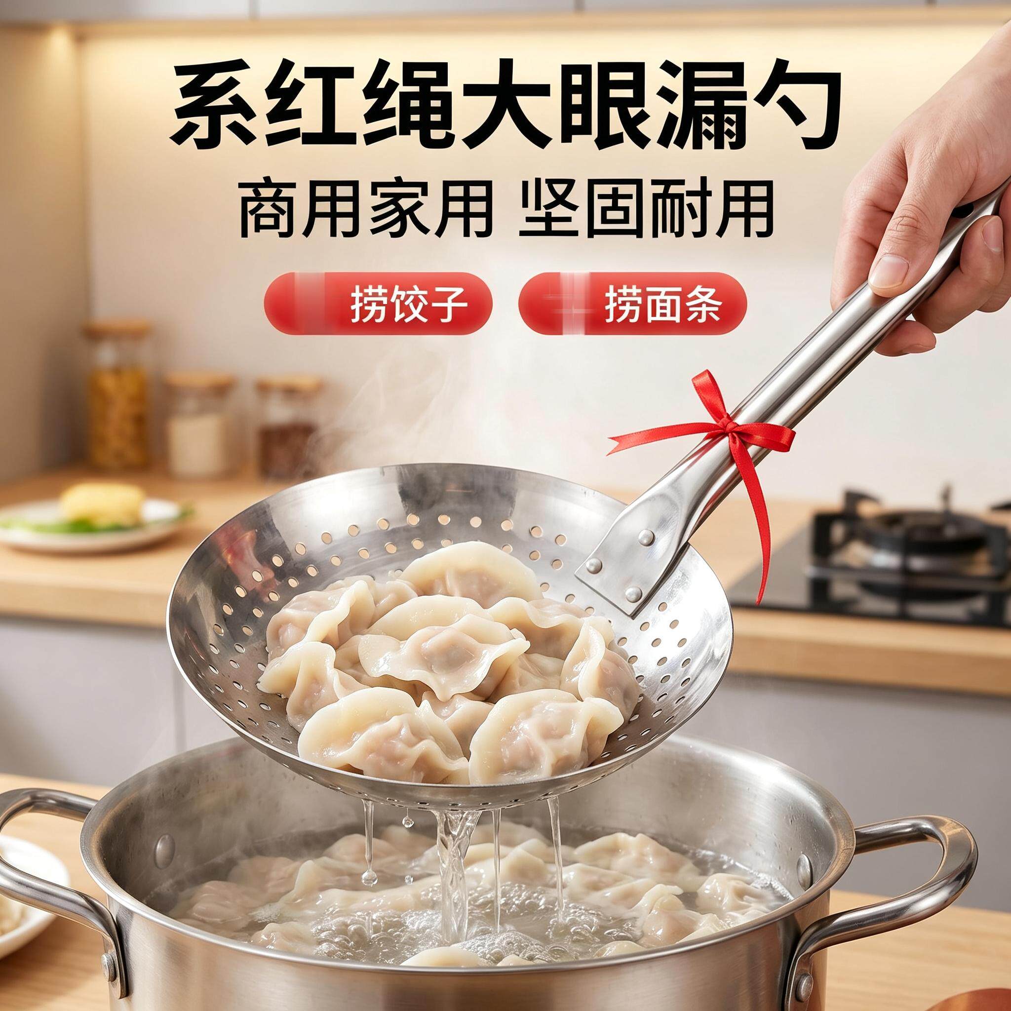 大眼漏勺系红绳乔迁入伙沥水沥油